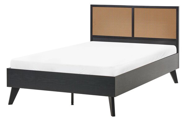 Ágy PE Rattan MONPAZIER 120 x 200 cm Fekete