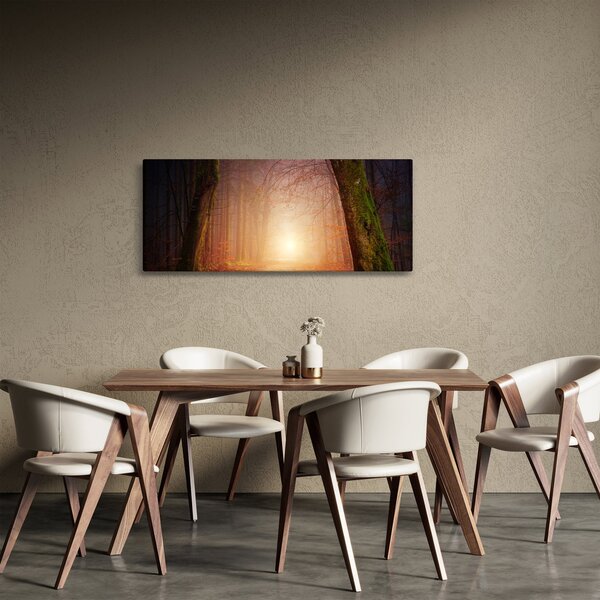 Őszi erdő képe a ködben (120x50 cm)