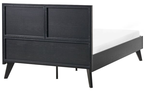 Ágy PE Rattan MONPAZIER 120 x 200 cm Fekete