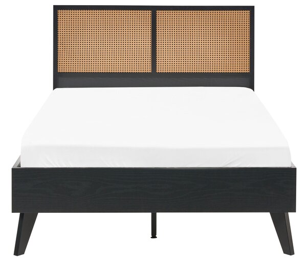 Ágy PE Rattan MONPAZIER 120 x 200 cm Fekete