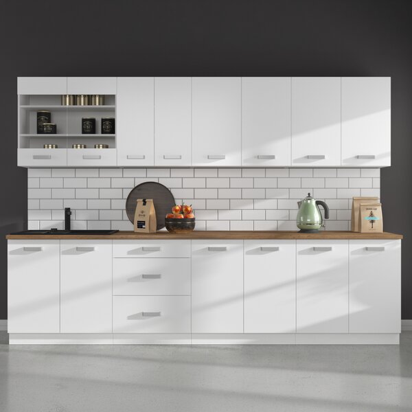 KONDELA Felsőszekrény, fehér, SPLIT 80 G-72 2F