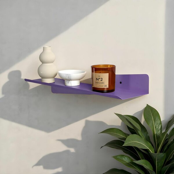 Hanah Home Decorative Metal Wall Shelf Purple Vlnt123R4005