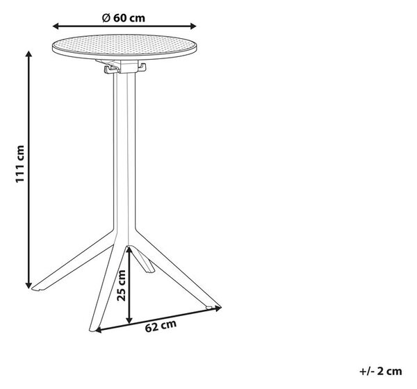 Kerti bárasztal LEGRENA 60 cm 60 cm Bézs