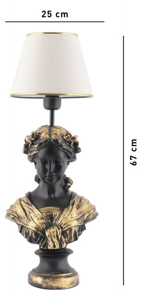 Opviq Opelya asztali lámpa, fehér-fekete-arany kivitelben - Fehér