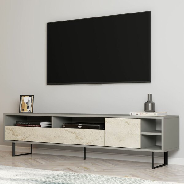Hanah Home TV állvány, szürke, travertin Luga - szürke, travertin