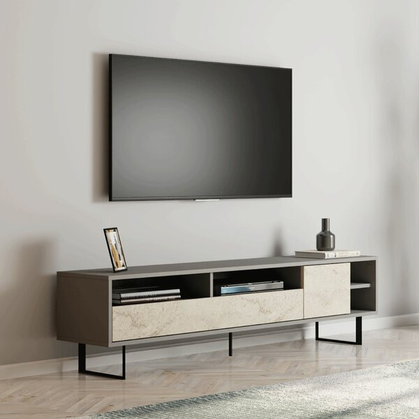 Hanah Home TV állvány, szürke, travertin Luga - szürke, travertin