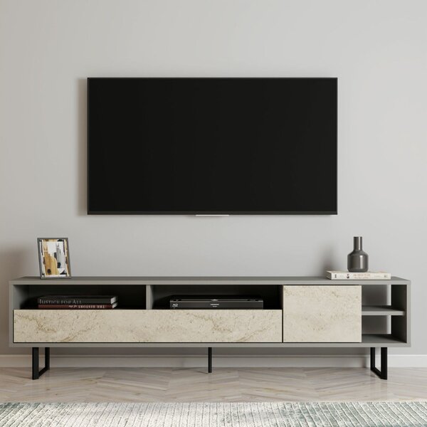 Hanah Home TV állvány, szürke, travertin Luga - szürke, travertin
