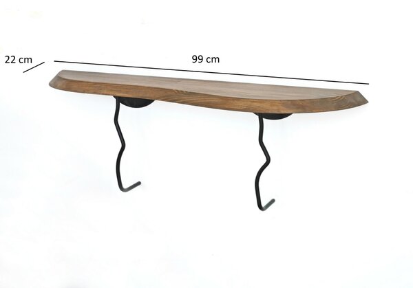 Hanah Home fali polc BlackWalnut Lierre - fekete, dió
