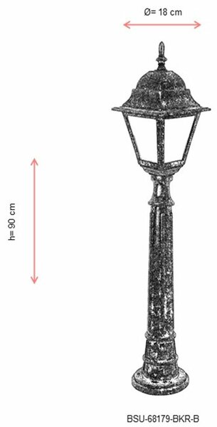 Opviq Outdoor Floor Lamp Brown BSU-68179-BKR-B