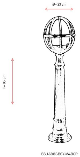 Opviq Outdoor Floor Lamp Black BSU-68080-BSY-M4-B