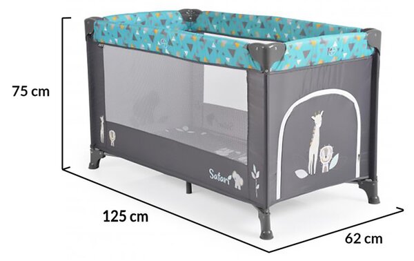 Cangaroo SAFARI 1 szintes utazóágy - türkiz