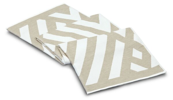 L'essential Maison Fouta (strandtörölköző) Melegszürke Fehér Geometrikus - Melegszürke