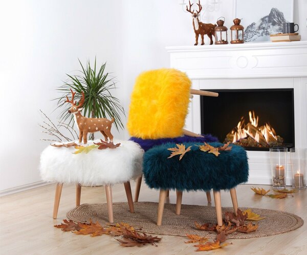 Atelier Del Sofa Fehér Szarvas Puff - Fehér