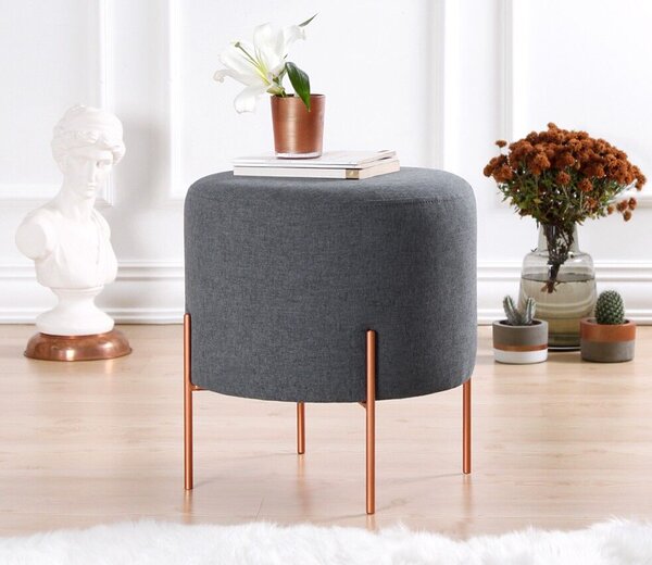 Atelier Del Sofa Puff sötétszürke réz 47 - sötétszürke