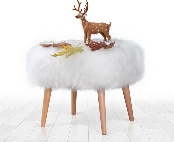 Atelier Del Sofa Fehér Szarvas Puff - Fehér