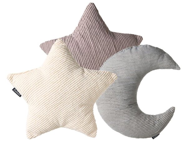 3 db-os dekorpárna szett LUNA Kordbársony 35 x 30 cm 35 x 35 cm Színes Egyszínű