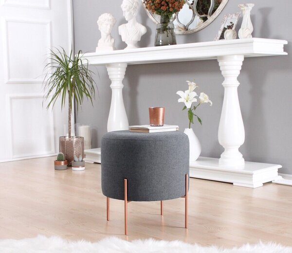 Atelier Del Sofa Puff sötétszürke réz 47 - sötétszürke