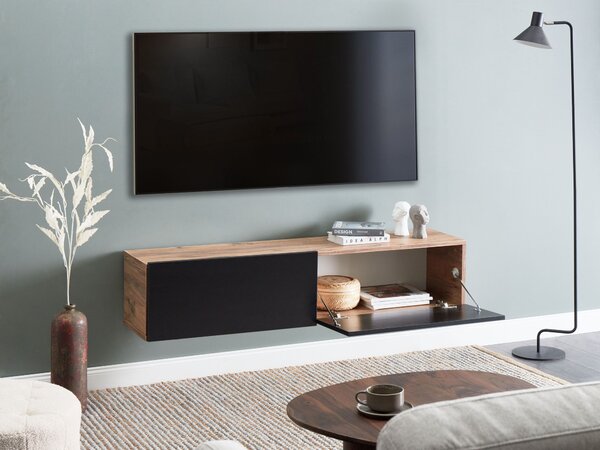 Falra szerelhető TV-állvány GLADSTONE Barna/fekete