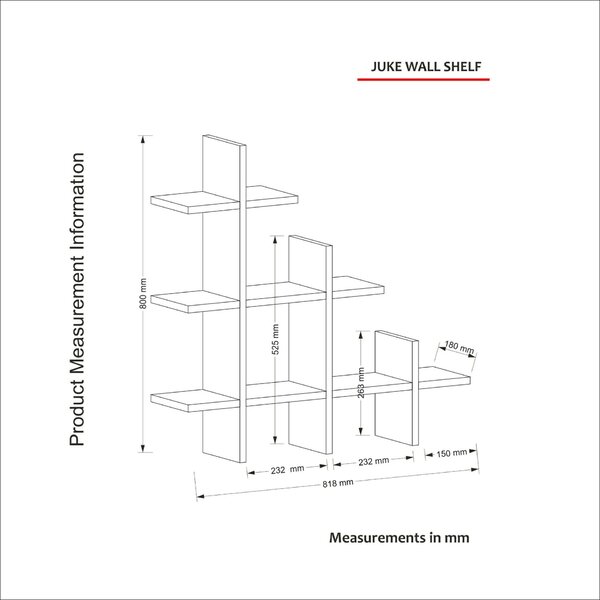 Hanah Home Wall Shelf Travertine Juke