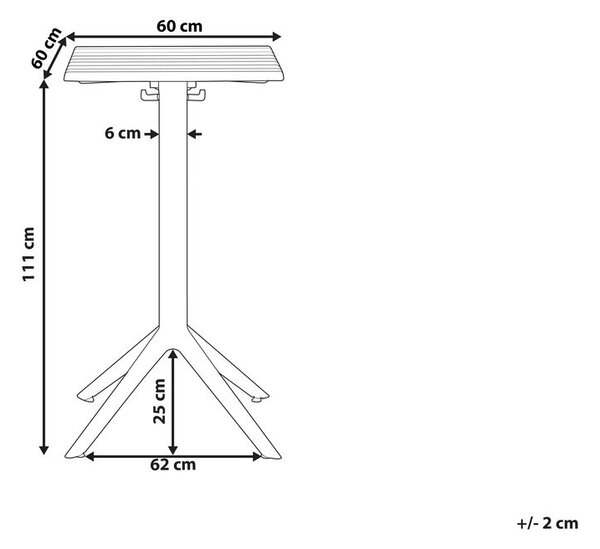 Kerti bárasztal LEMNOS 60 cm 60 cm Bézs
