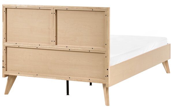 Ágy PE Rattan MONPAZIER 120 x 200 cm Világosbarna