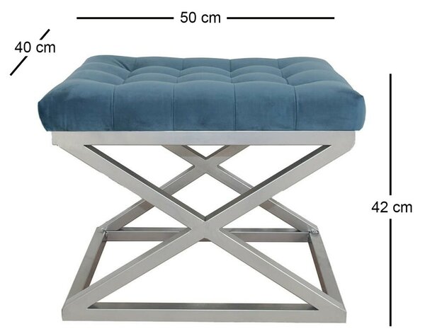 Atelier Del Sofa Puff Ezüstkék Capraz - Ezüst, Kék