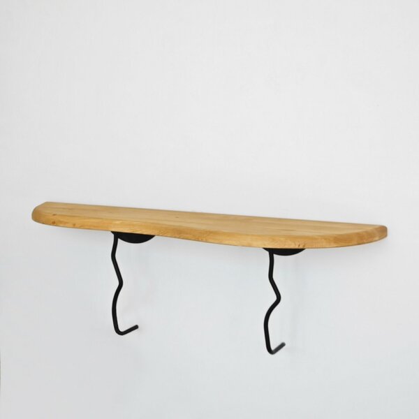 Hanah Home Fali polc Black Oak Edera - Fekete, Tölgy