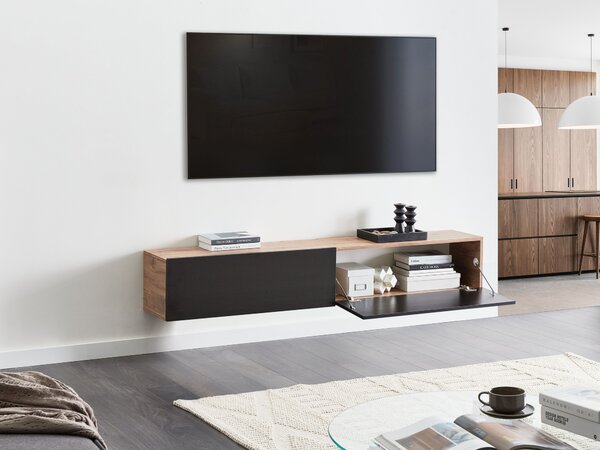 Falra szerelhető TV-állvány GLADSTONE Barna/fekete