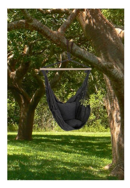 Fekete párnázott kerti függőfotel Tobago – Garden Pleasure