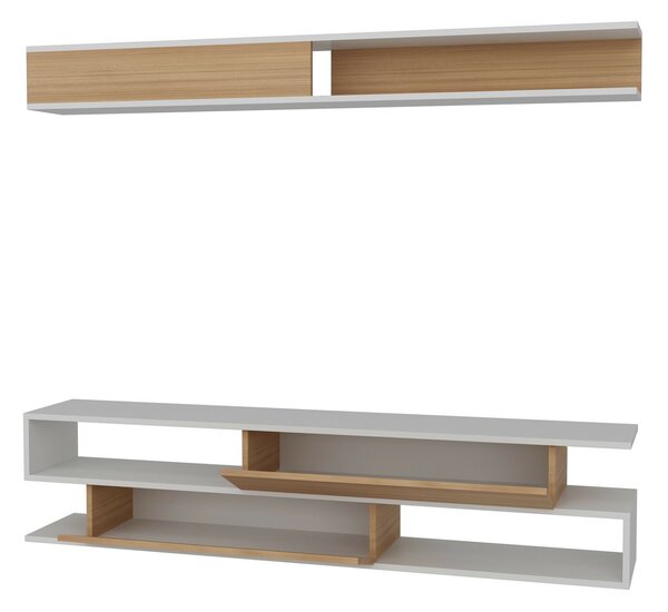 Hanah Home TV Unit White Teak Sims - White, Teak