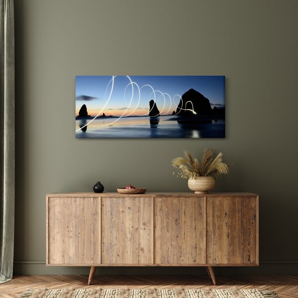 Kép - tengerpart naplementekor (120x50 cm)