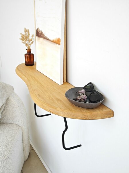 Hanah Home Fali polc Black Oak Edera - Fekete, Tölgy