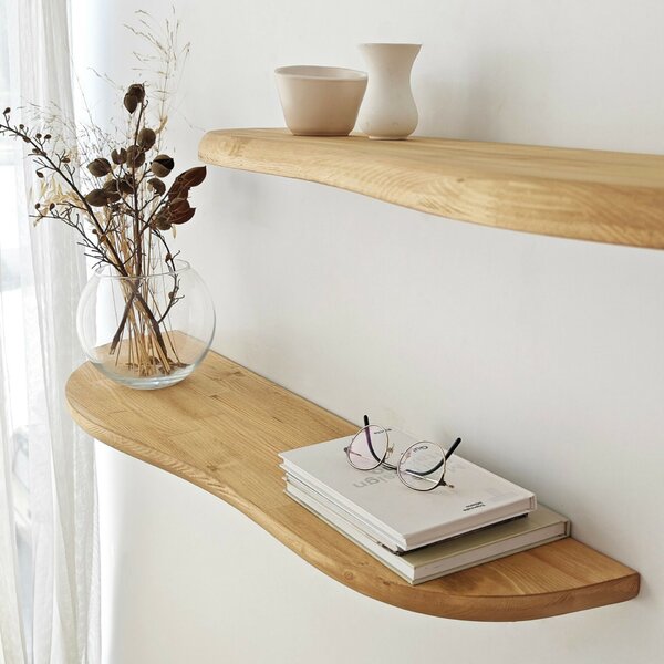 Hanah Home fali polc tölgy Wavy 2 - Tölgy