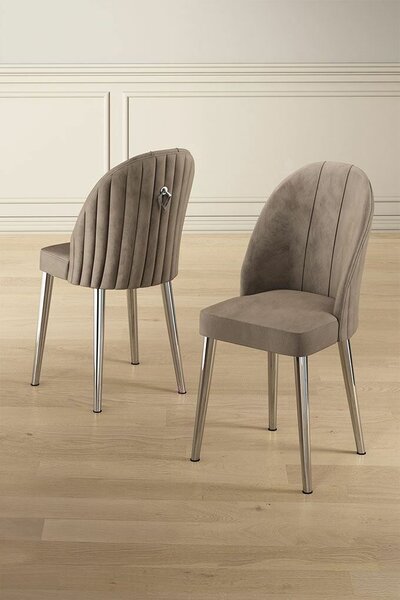 Hanah Home Szék szett (2 darab) Cappuccino Chrome Mara - Cappuccino, Króm