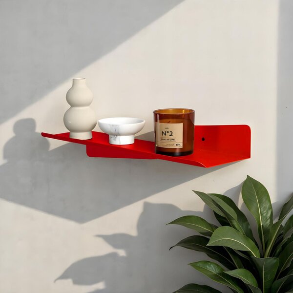 Hanah Home Dekoratív fém fali polc, piros, Vlnt123R3020