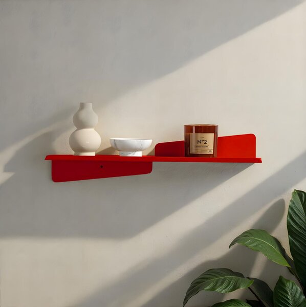 Hanah Home Dekoratív fém fali polc, piros, Vlnt123R3020