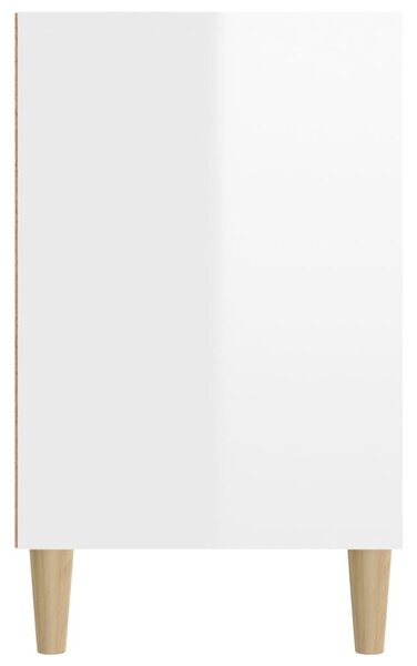 Magasfényű fehér szerelt fa cipősszekrény 102x36x60 cm