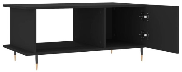 Fekete szerelt fa dohányzóasztal 90 x 50 x 40 cm