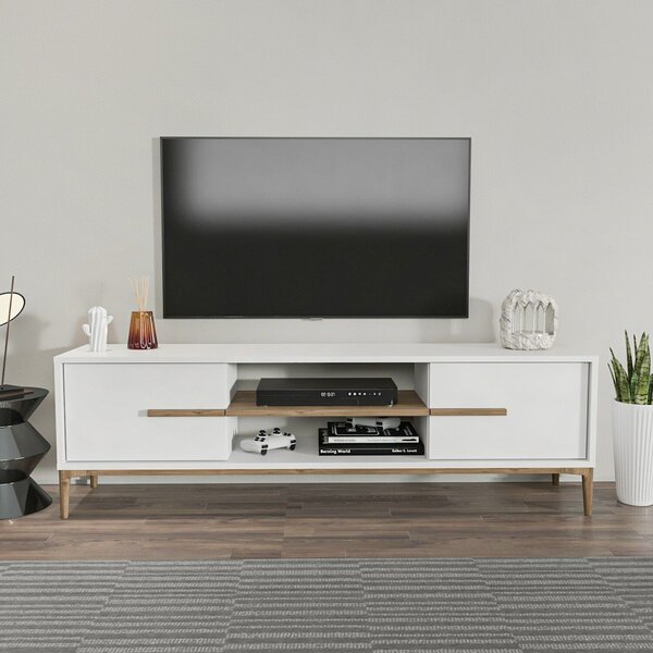 Hanah Home Eslem TV állvány - fehér, dió