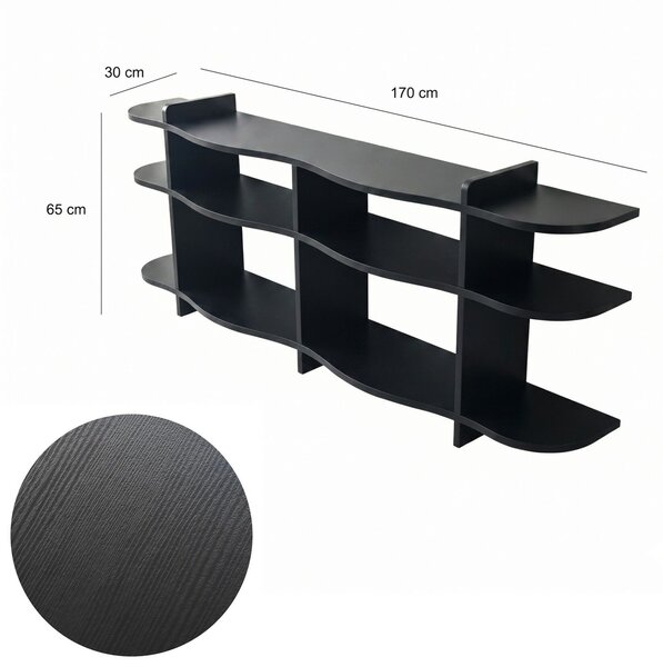 Hanah Home Konzol Fekete Flusso - Fekete