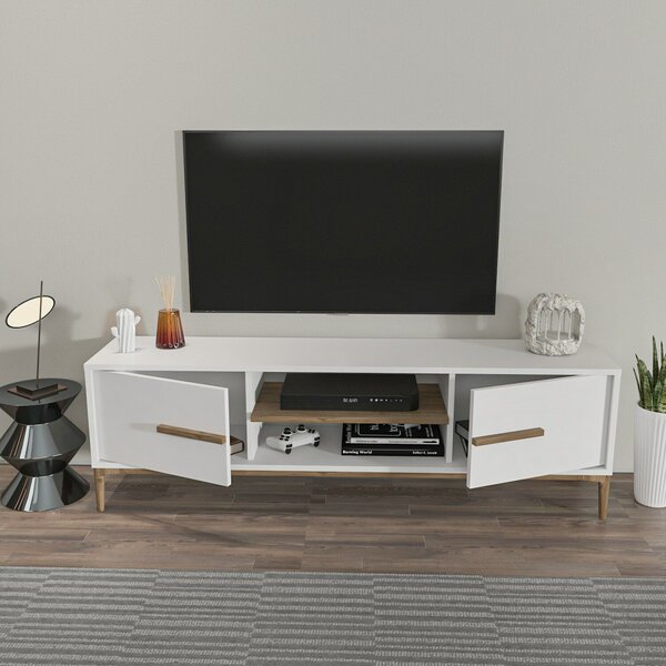 Hanah Home Eslem TV állvány - fehér, dió