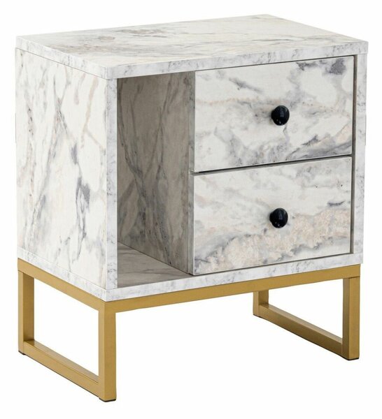 Hanah Home Nightstand Freesia Marble Gold Glimmer - Fressia Marble, Gold