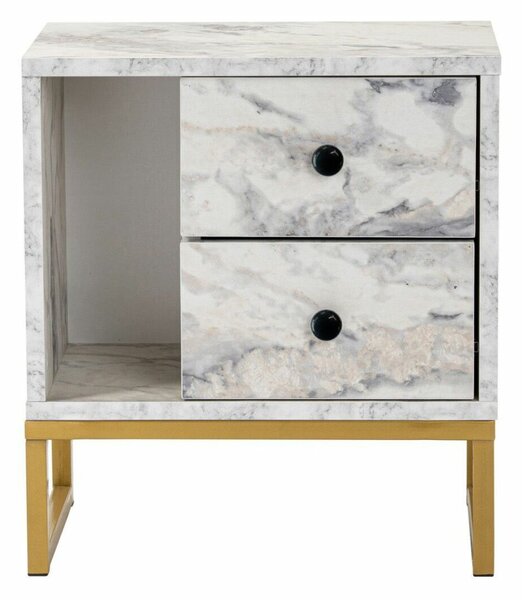 Hanah Home Nightstand Freesia Marble Gold Glimmer - Fressia Marble, Gold