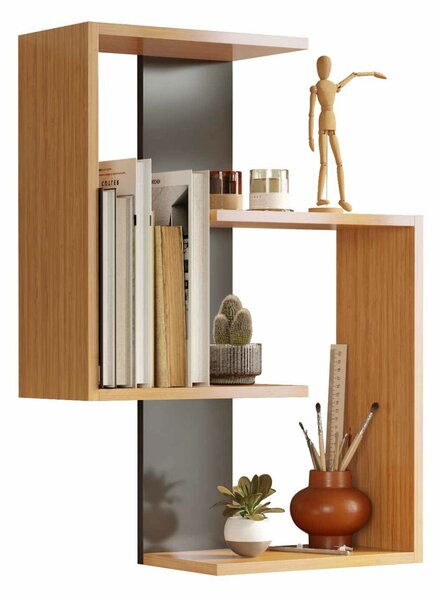 Hanah Home Wall Shelf Anthracite, Natural Lisbon - Anthracite, Natural