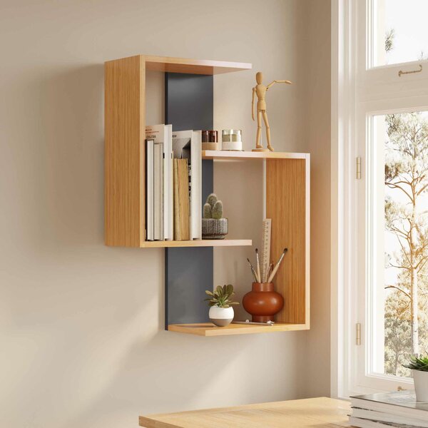 Hanah Home Wall Shelf Anthracite, Natural Lisbon - Anthracite, Natural