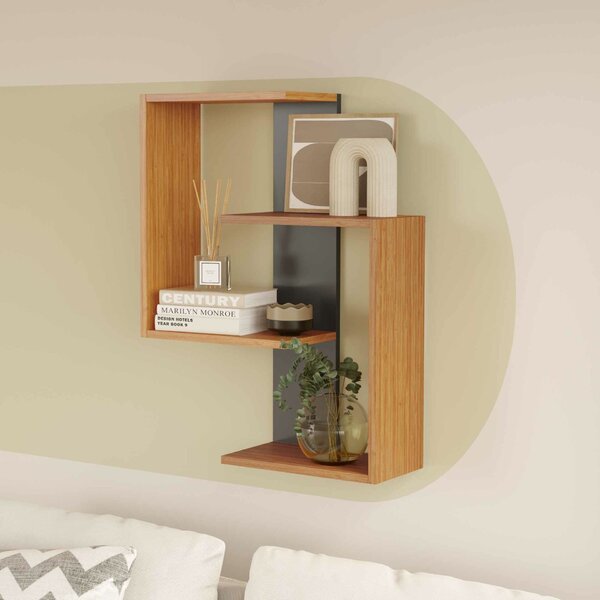 Hanah Home Wall Shelf Anthracite, Natural Lisbon - Anthracite, Natural