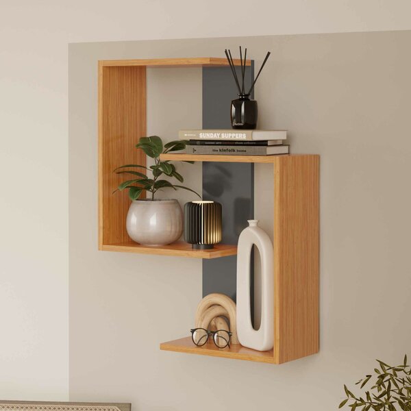 Hanah Home Wall Shelf Anthracite, Natural Lisbon - Anthracite, Natural