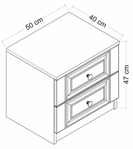 Hanah Home Éjjeliszekrény Fehér Kale - 4923