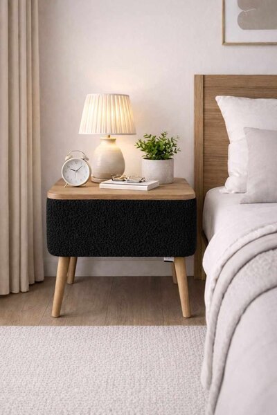 Hanah Home Nivo éjjeliszekrény - fekete