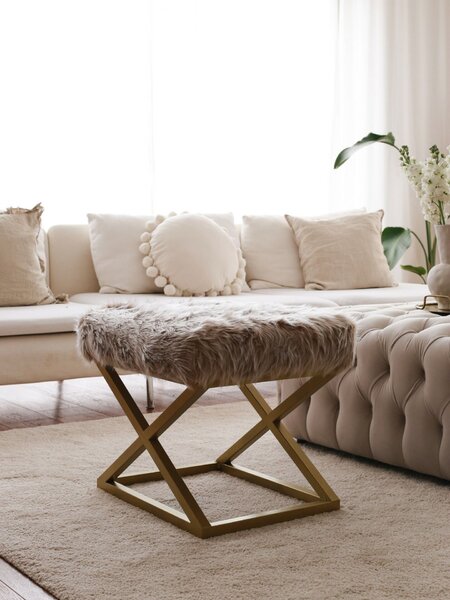 Atelier Del Sofa Puff barna-arany Capraz Pelush - arany, barna